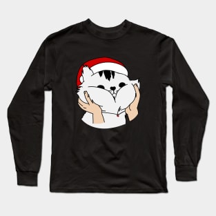 Cute funny christmas cat Long Sleeve T-Shirt